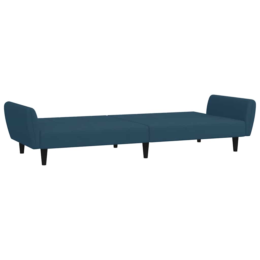 Schlafsofa 2-Sitzer Blau Samt
