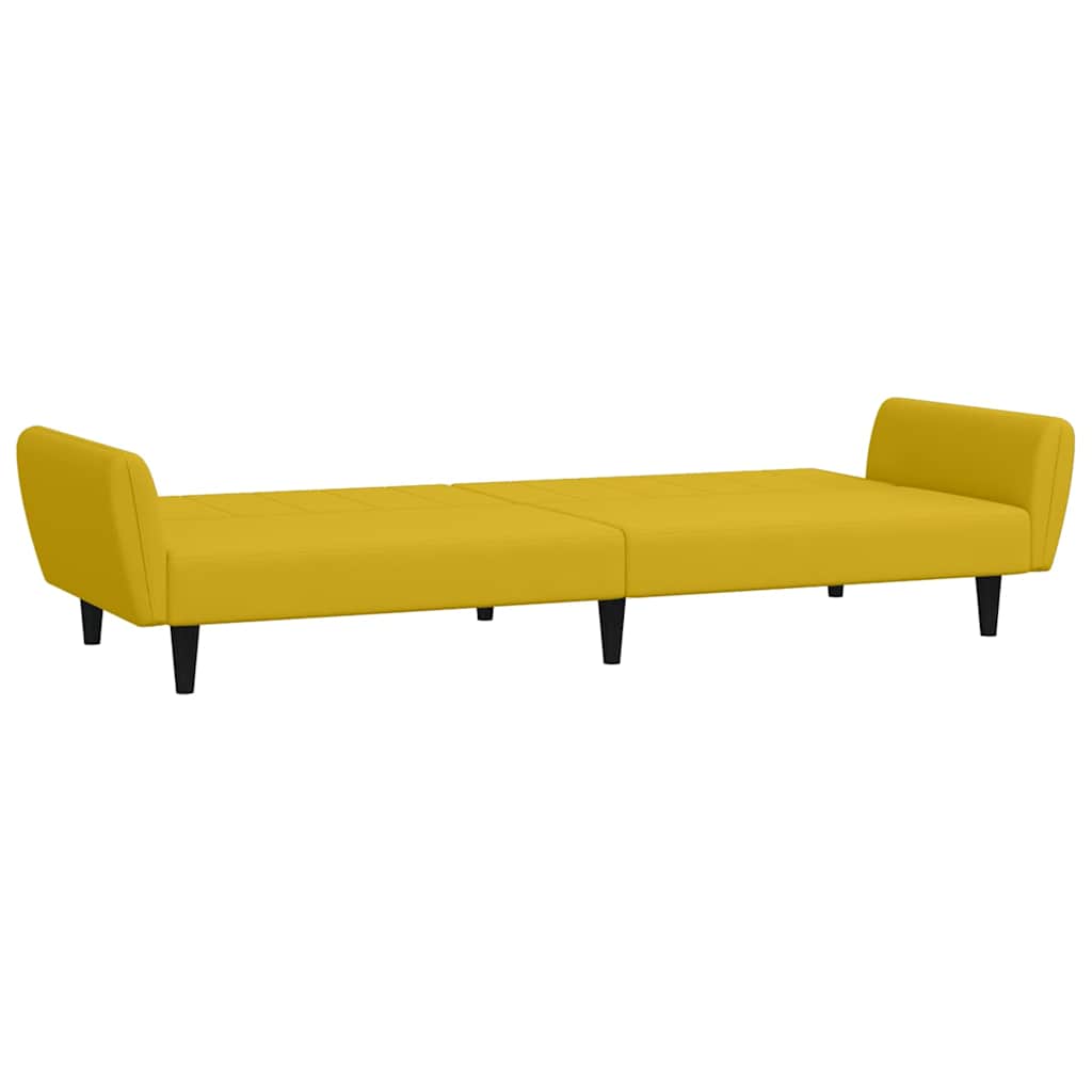 Schlafsofa 2-Sitzer Gelb Samt
