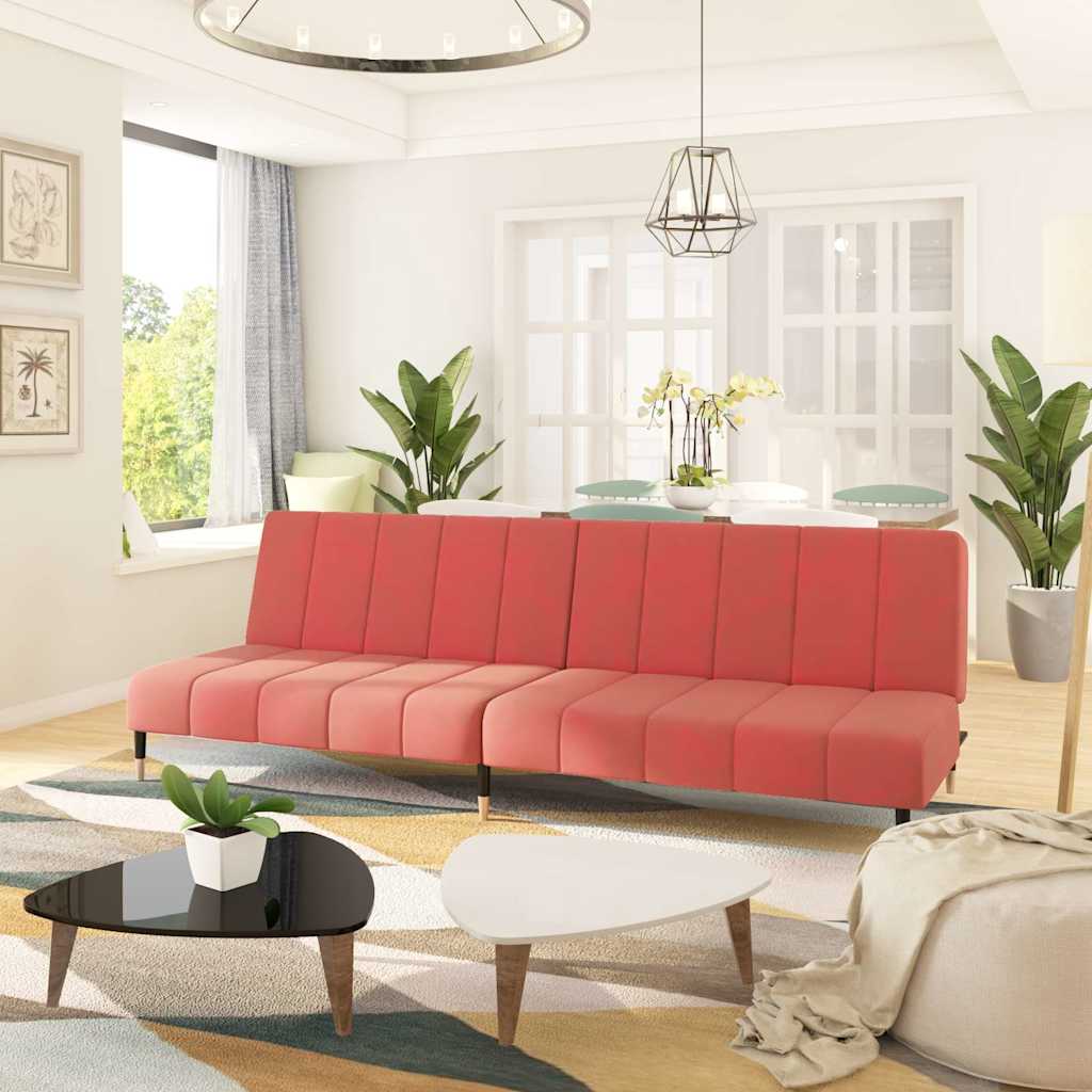 Schlafsofa 2-Sitzer Rosa Samt
