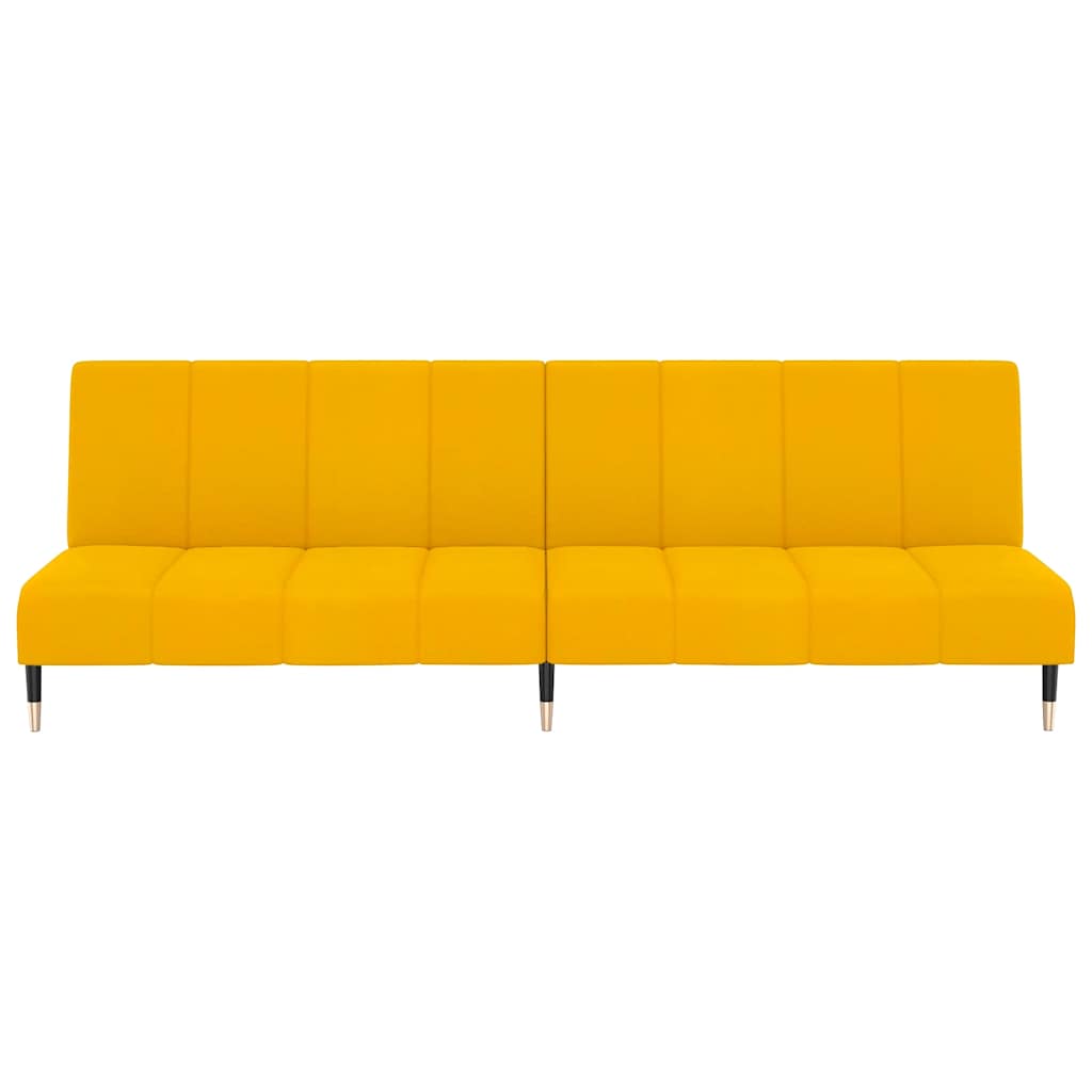 Schlafsofa 2-Sitzer Gelb Samt