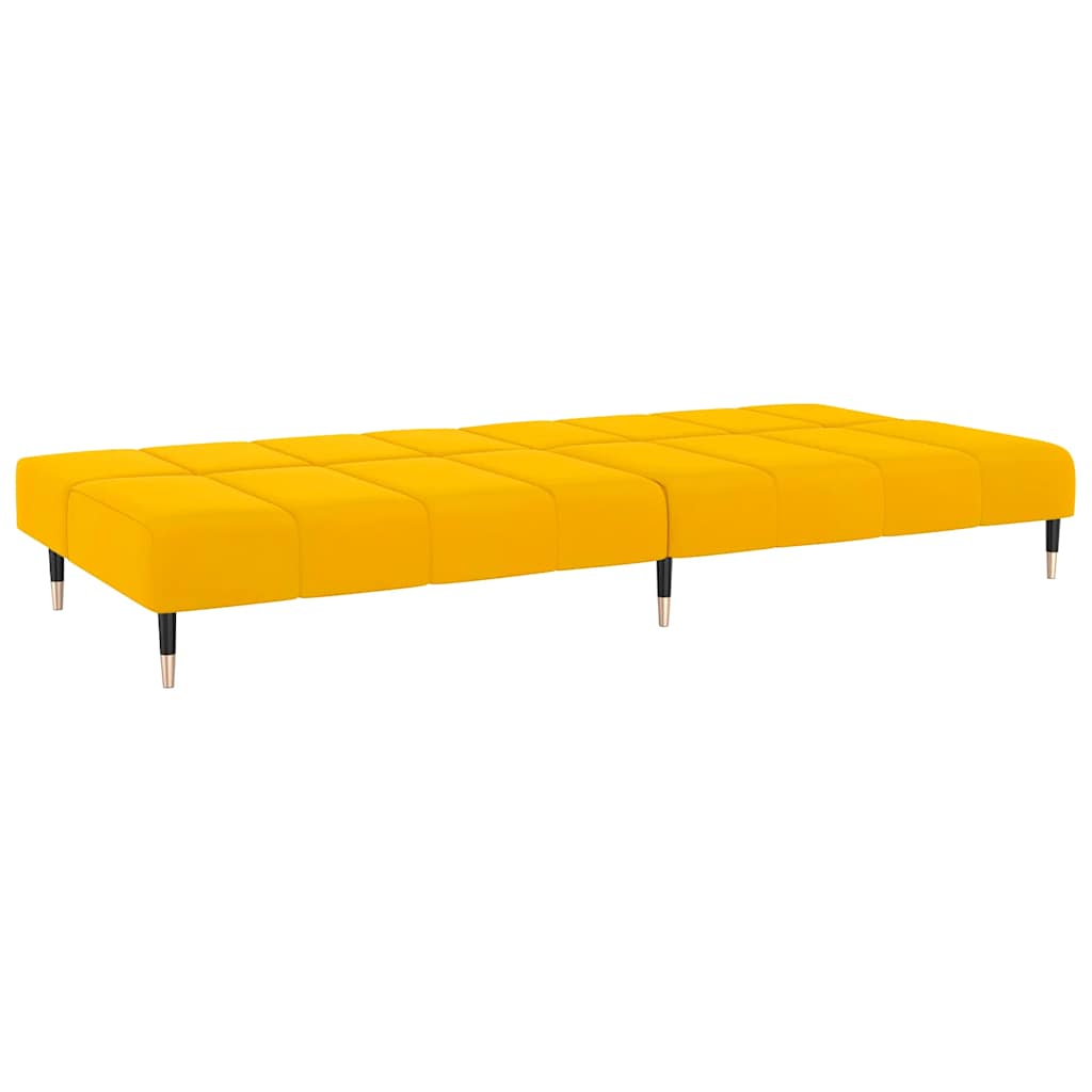 Schlafsofa 2-Sitzer Gelb Samt