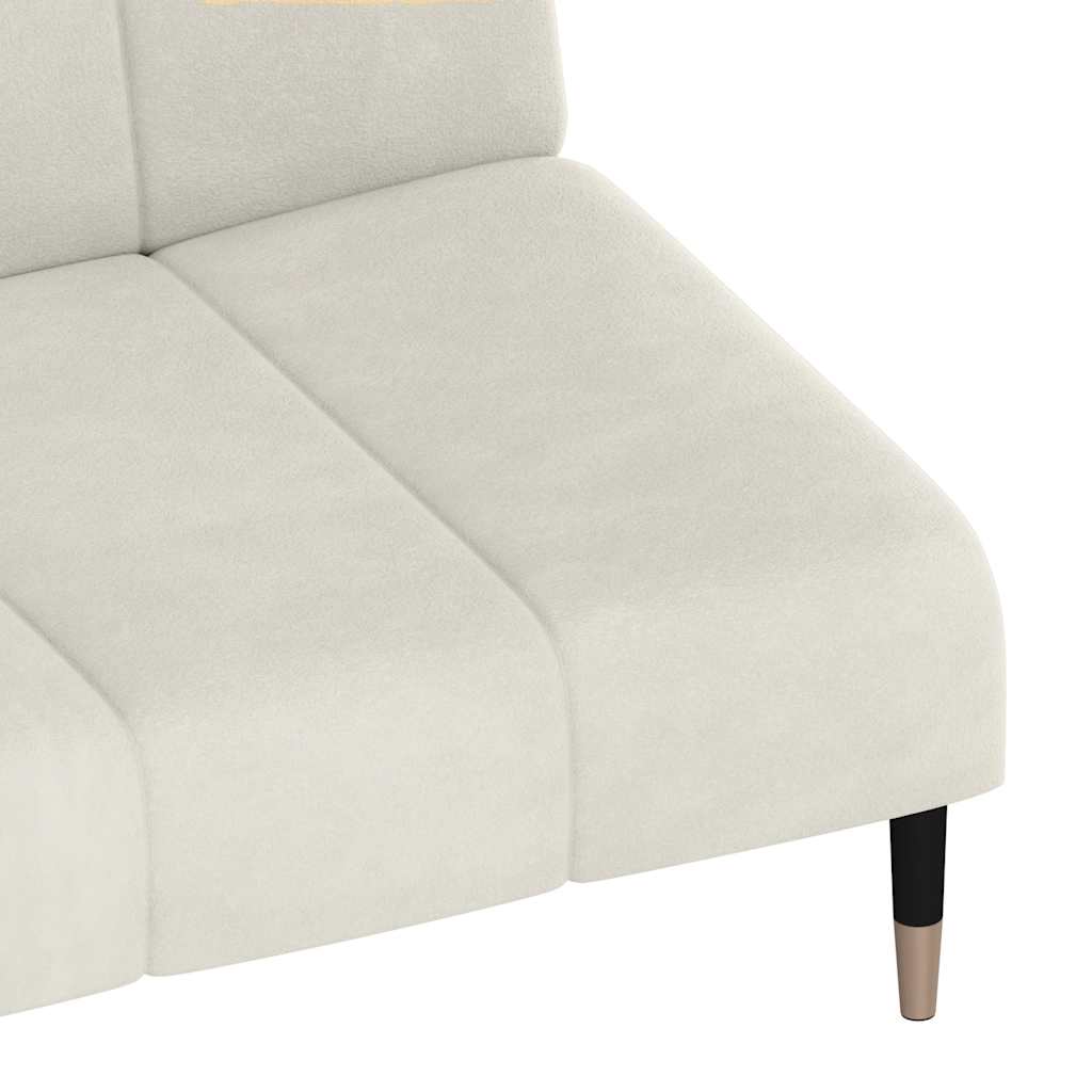 Schlafsofa 2-Sitzer Creme Samt