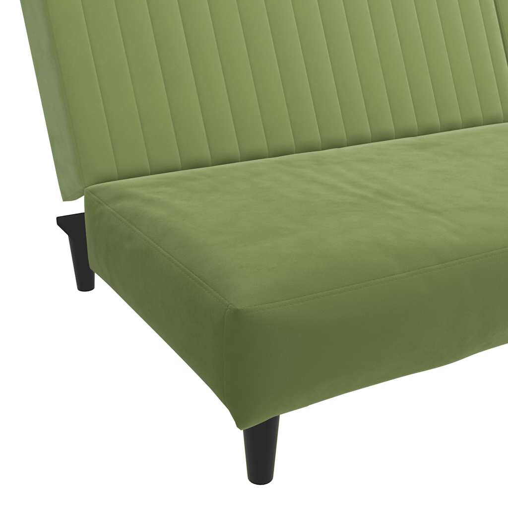 Schlafsofa 2-Sitzer Hellgrün Samt