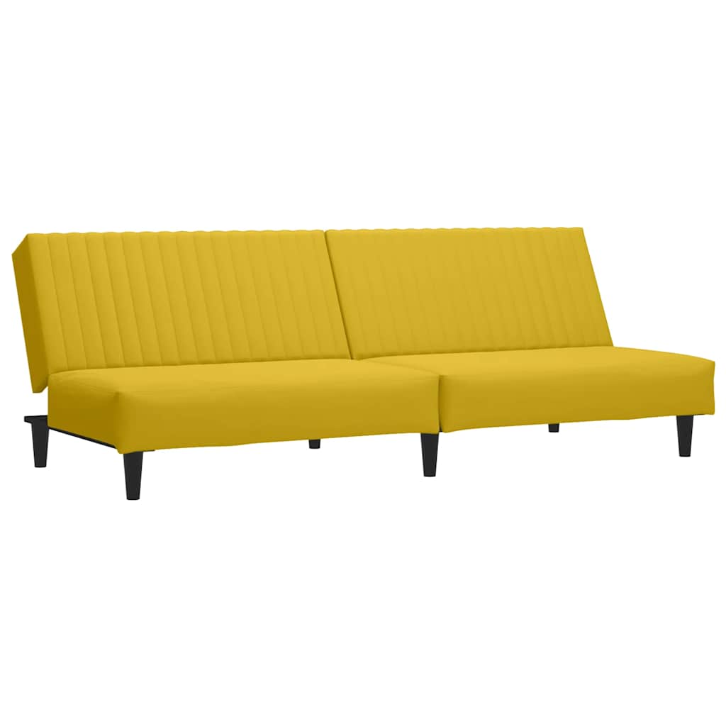 Schlafsofa 2-Sitzer Gelb Samt