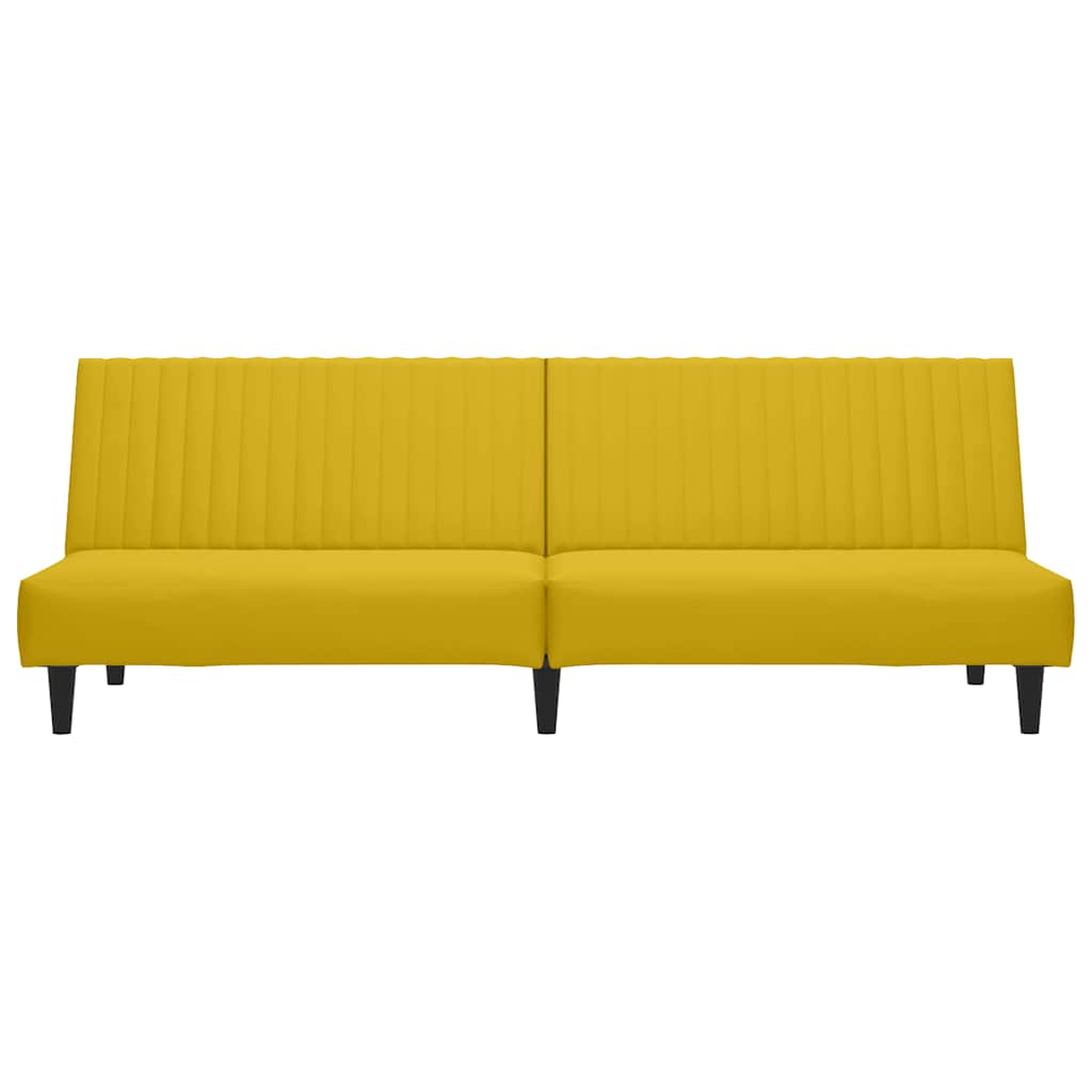Schlafsofa 2-Sitzer Gelb Samt