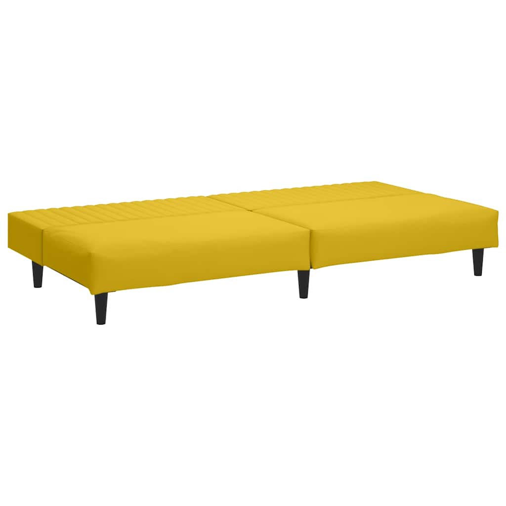 Schlafsofa 2-Sitzer Gelb Samt