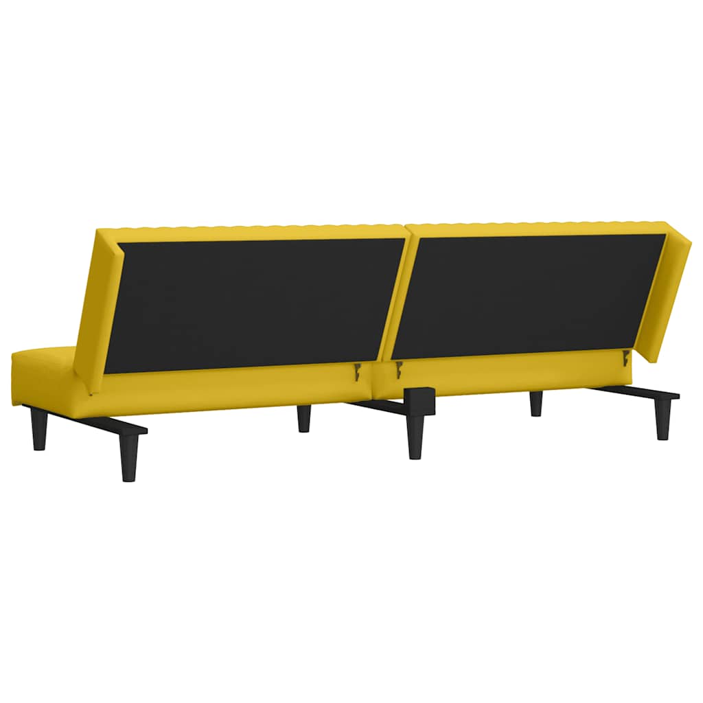 Schlafsofa 2-Sitzer Gelb Samt