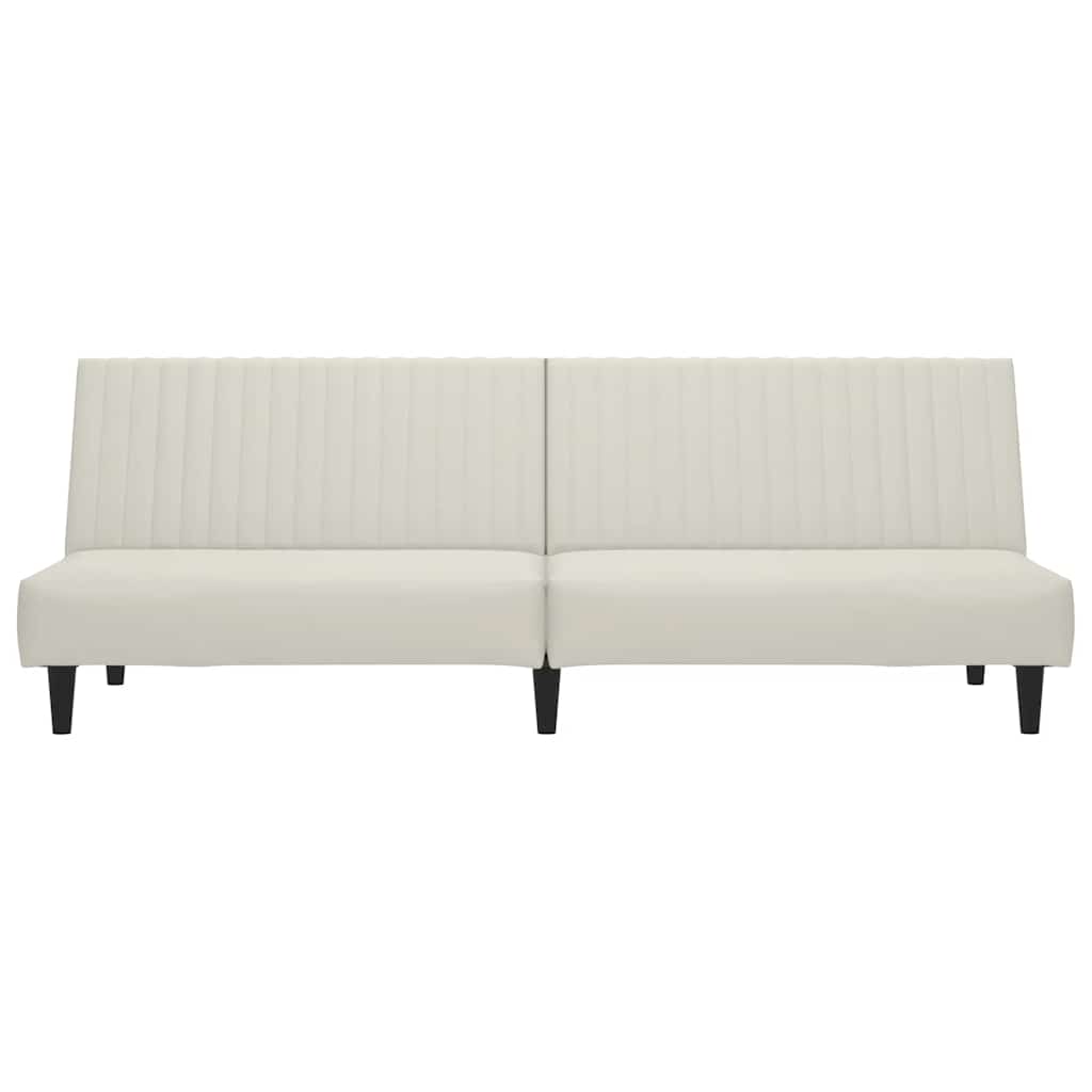 Schlafsofa 2-Sitzer Creme Samt