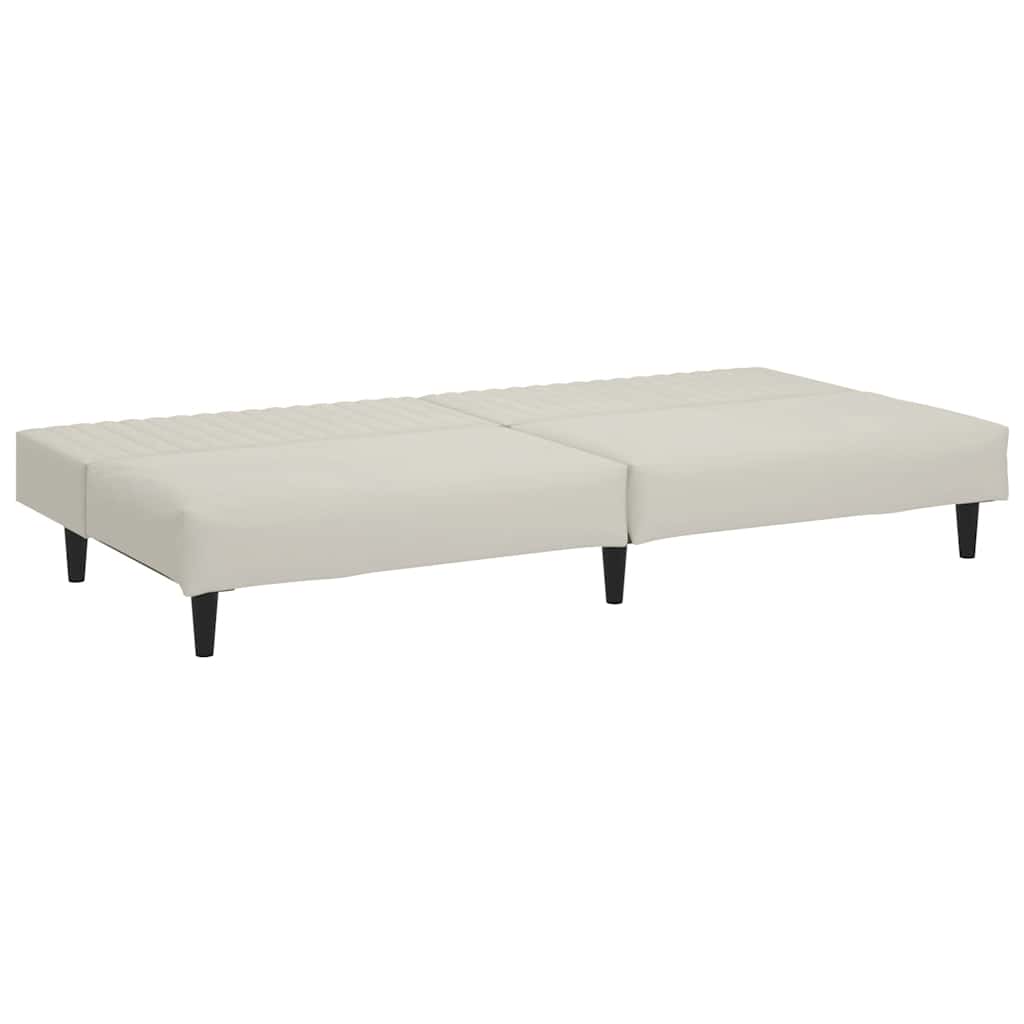 Schlafsofa 2-Sitzer Creme Samt