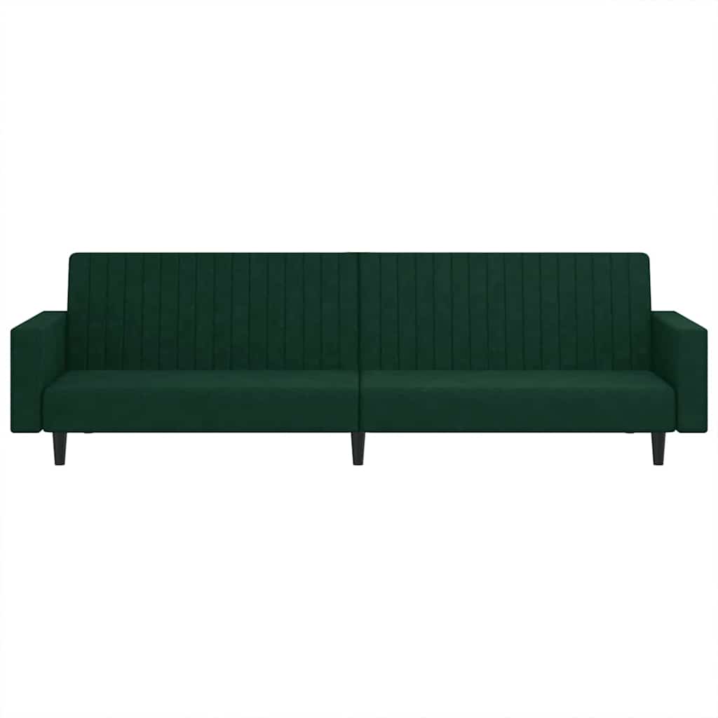 Schlafsofa 2-Sitzer Dunkelgrün Samt