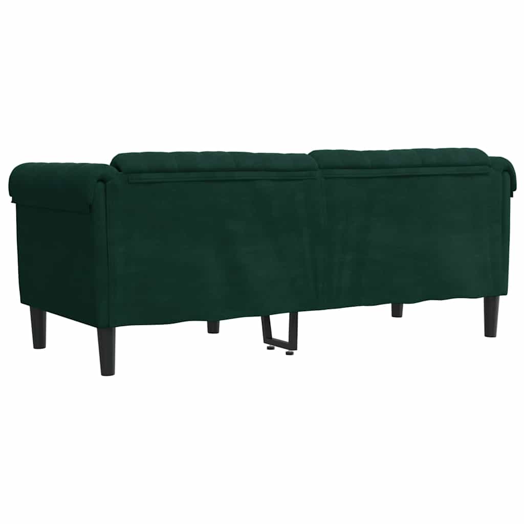 Sofa 2-Sitzer Dunkelgrün Samt