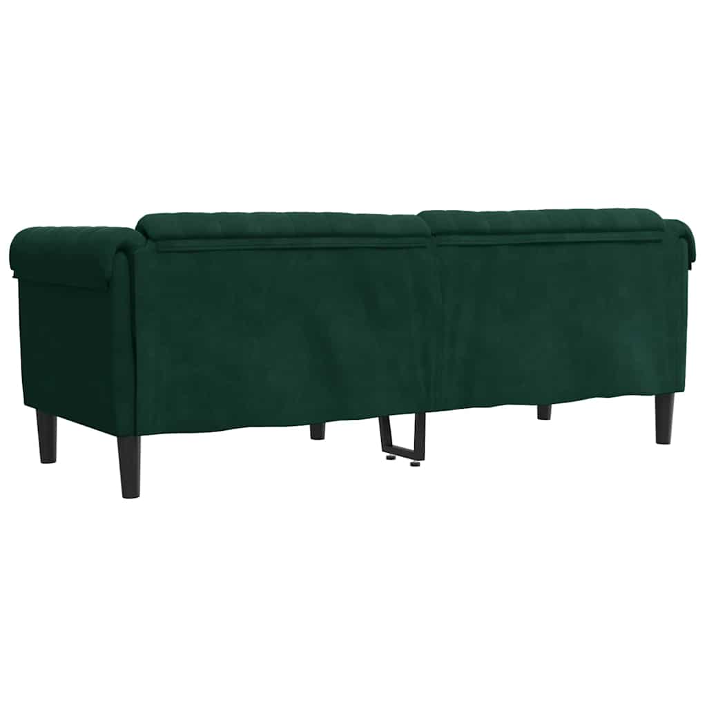 Sofa 3-Sitzer Dunkelgrün Samt