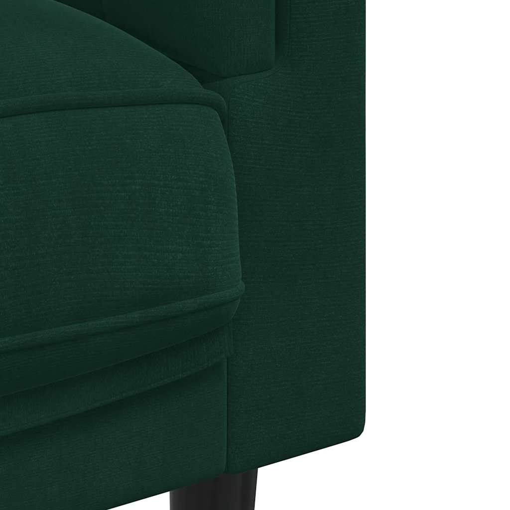Sessel mit Kissen Dunkelgrün Samt