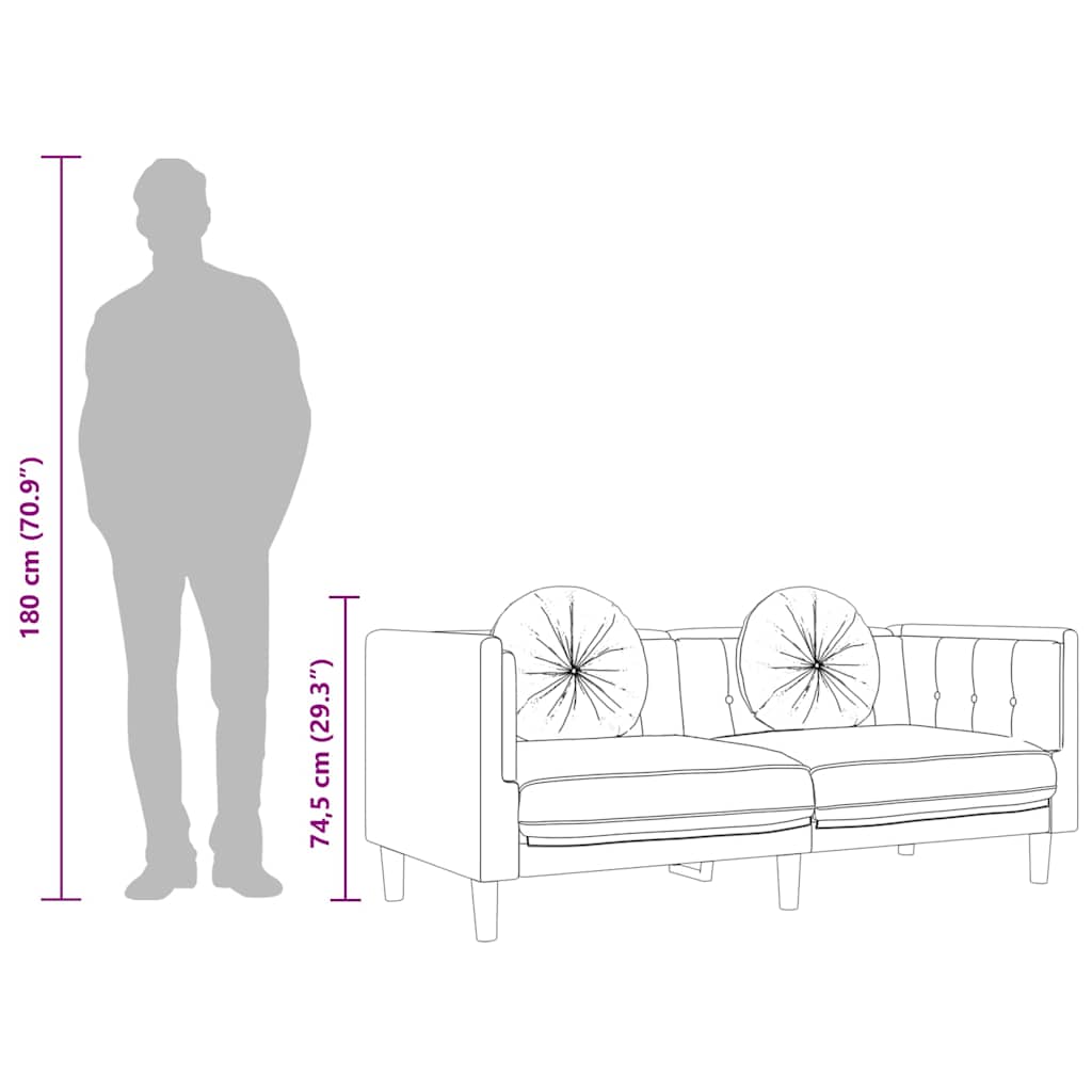 Sofa mit Kissen 2-Sitzer Dunkelgrün Samt
