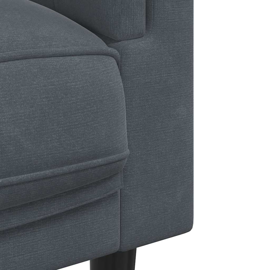 Sofa mit Kissen 3-Sitzer Dunkelgrau Samt