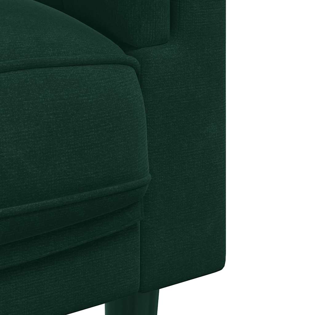 Sofa mit Kissen 3-Sitzer Dunkelgrün Samt