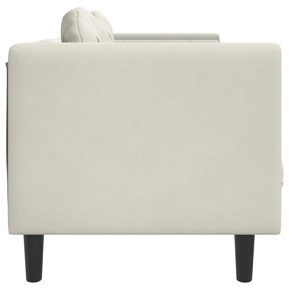 Sofa mit Kissen 3-Sitzer Creme Samt