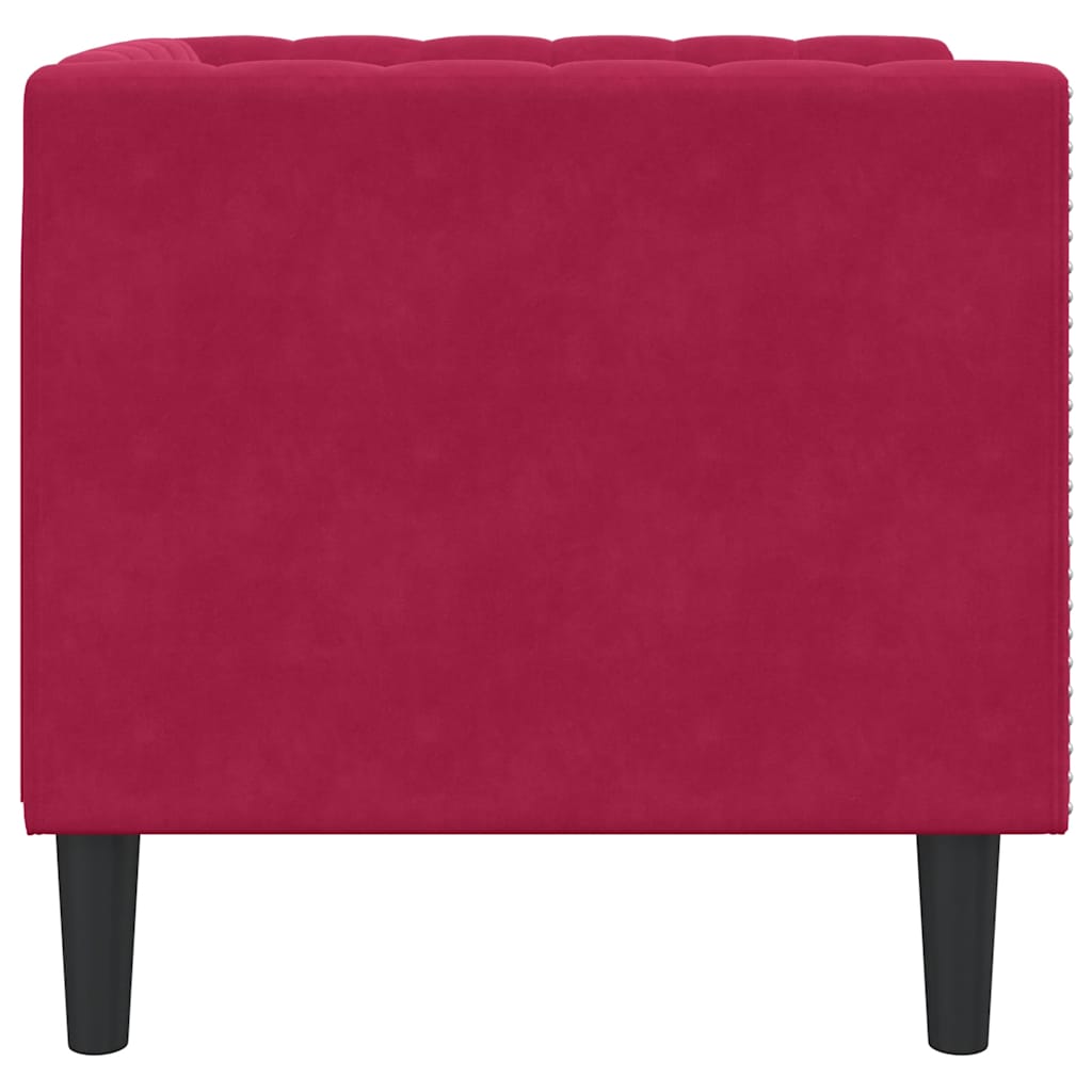 Chesterfield-Sessel Weinrot Samt
