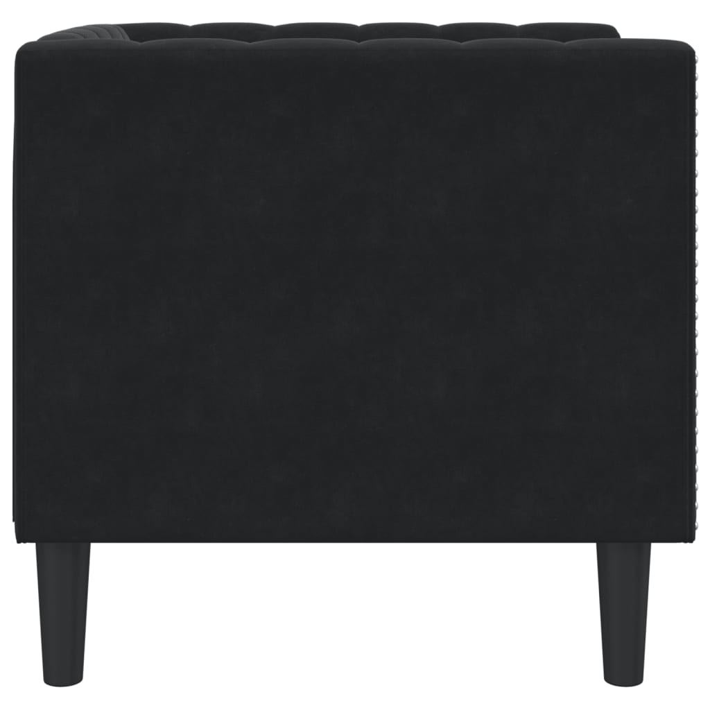 Chesterfield-Sessel Schwarz Samt