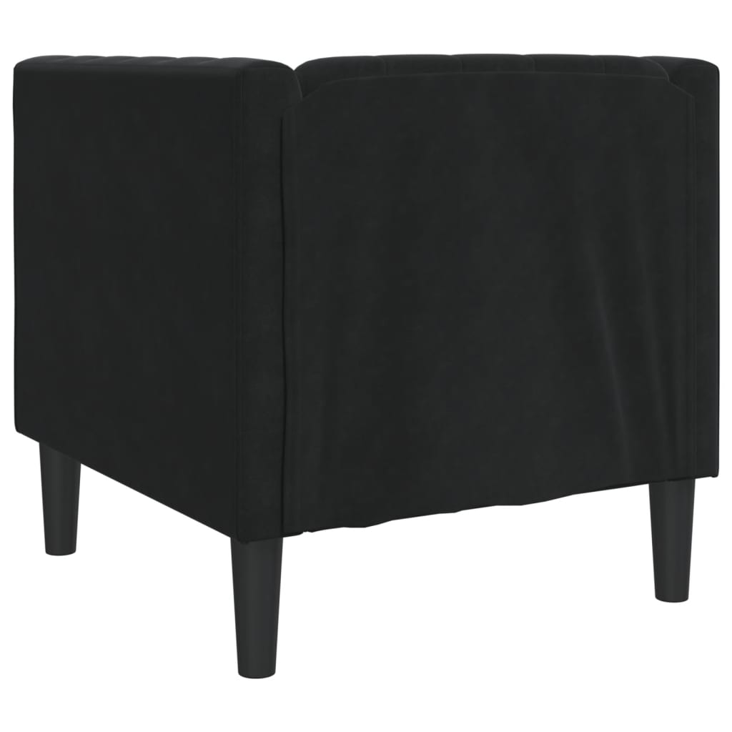 Chesterfield-Sessel Schwarz Samt