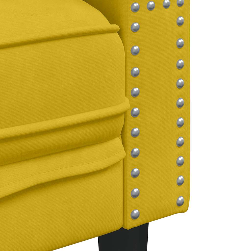 Chesterfield-Sessel Gelb Samt