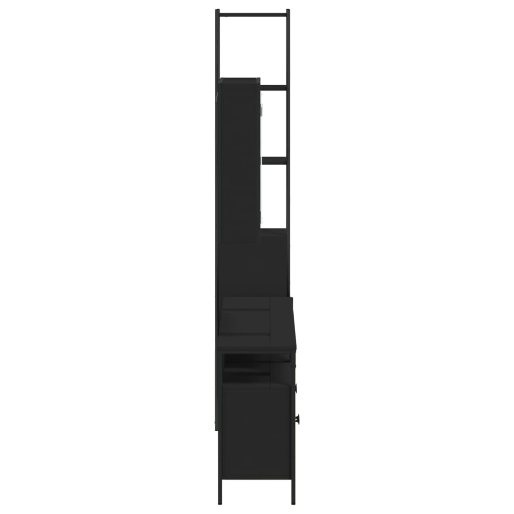 4-tlg. Badmöbel-Set Schwarz Holzwerkstoff