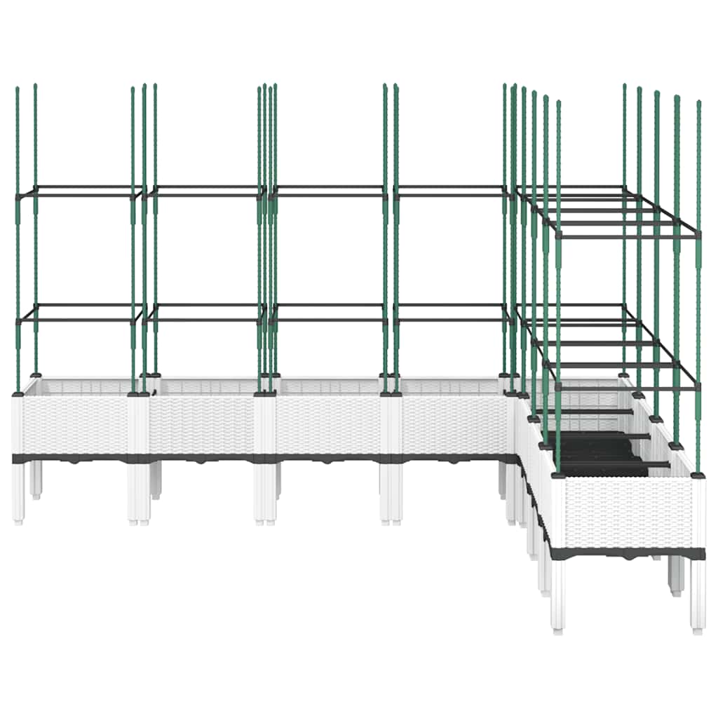Pflanzkübel mit Rankgitter Weiß 200x160x142,5 cm PP