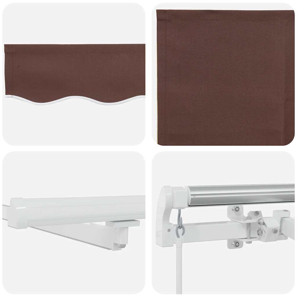 Markise Manuell mit LED Braun 300x250 cm