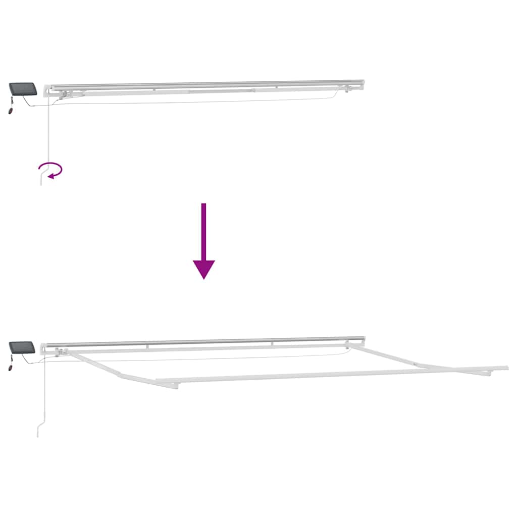 Markise Manuell mit LED Braun 500x300 cm