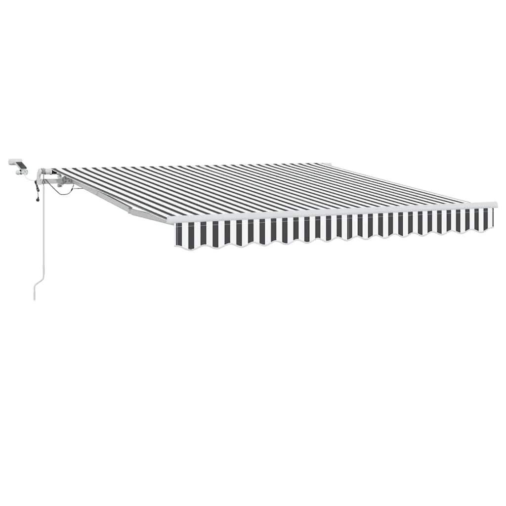 Markise Automatisch mit LED Anthrazit & Weiß 300x250 cm