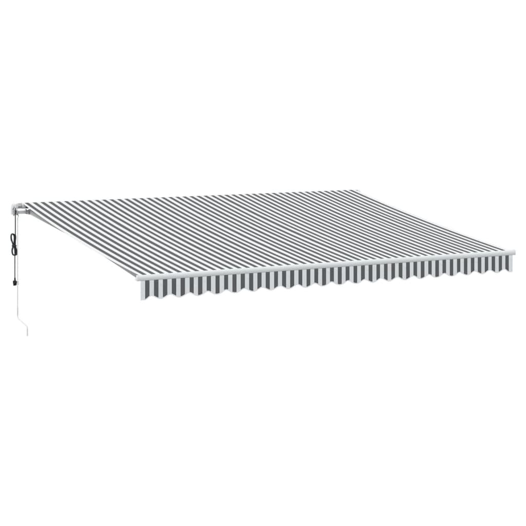 Markise Automatisch Anthrazit & Weiß 500x350 cm