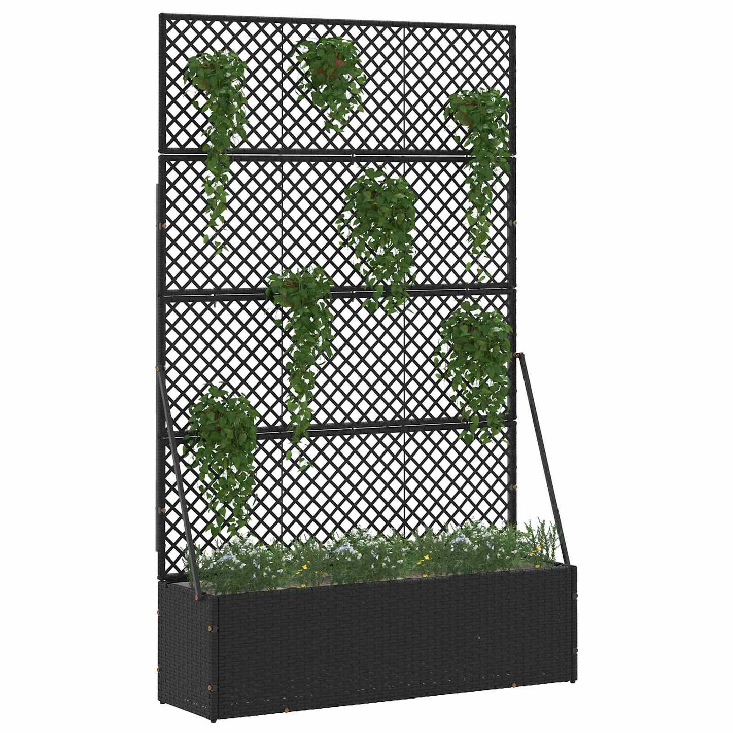 Garten-Spalier-Pflanzer Schwarz 105 x 30 x 170 cm Metall