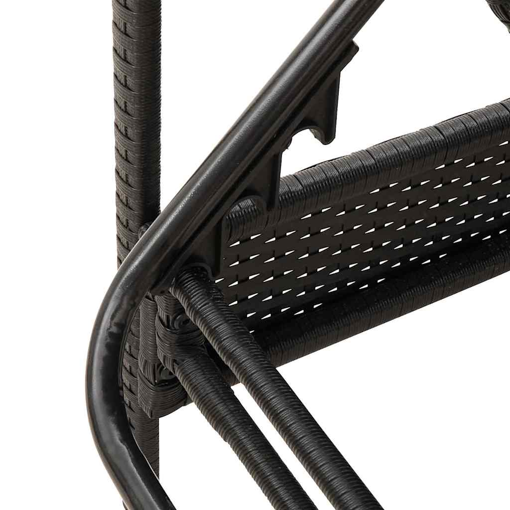 | Sonnenliege | mit Kissen Schwarz 63 x 200 x 81 cm Poly-Rattan