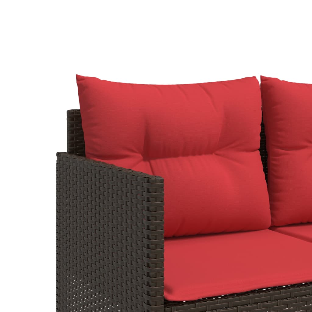 Sonnenliege mit Kissen Braun Poly Rattan