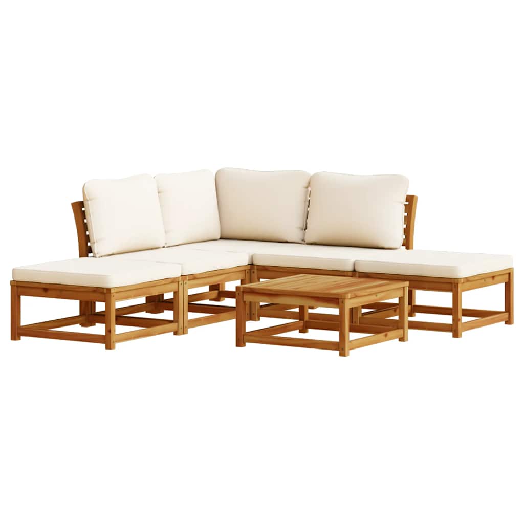 6-tlg. Garten-Lounge-Set mit Kissen Massivholz Akazie