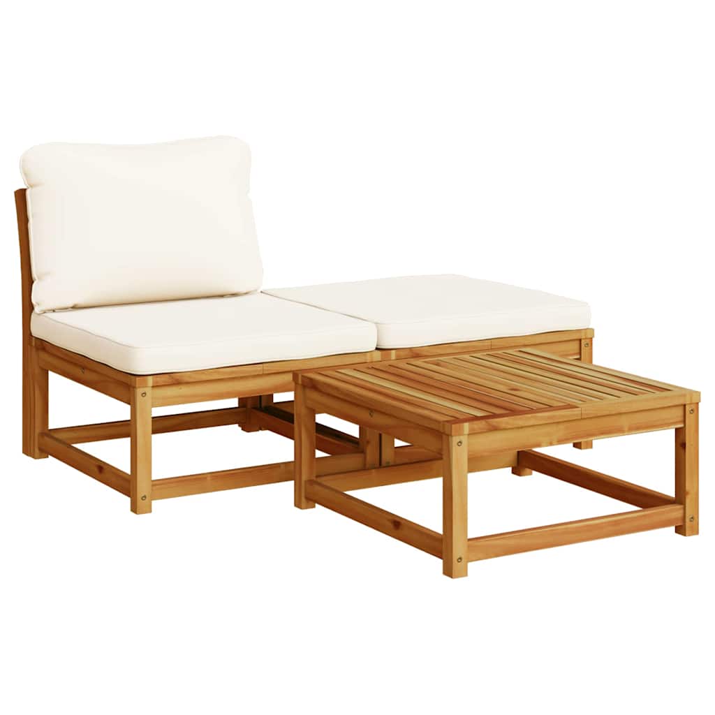 11-tlg. Garten-Lounge-Set mit Kissen Massivholz Akazie
