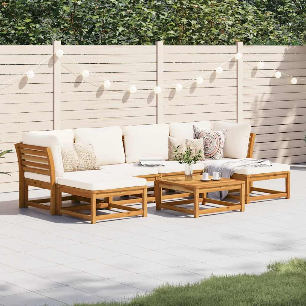 7-tlg. Garten-Lounge-Set mit Kissen Massivholz Akazie