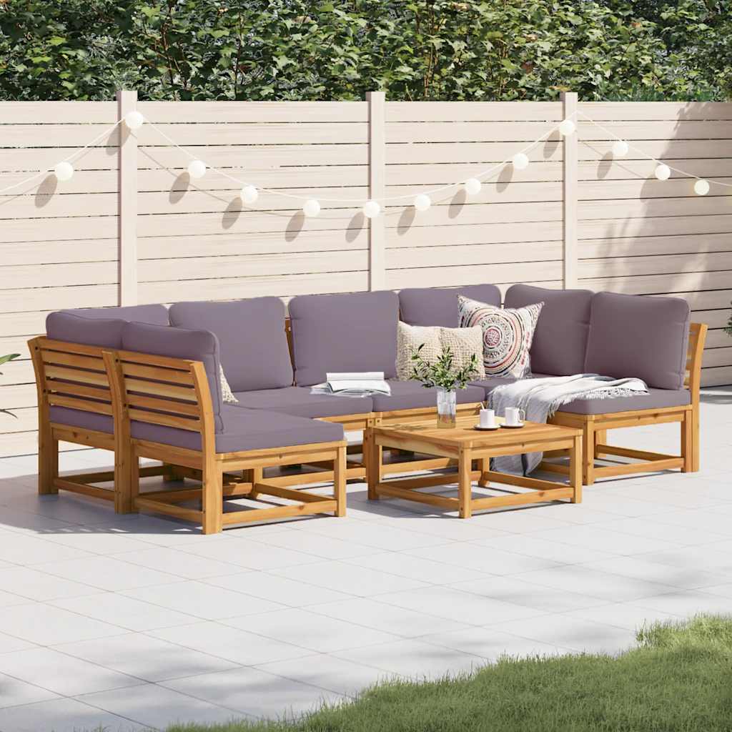 7-tlg. Garten-Lounge-Set mit Kissen Massivholz Akazie