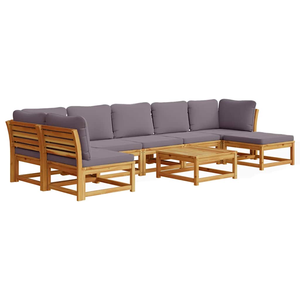 8-tlg. Garten-Lounge-Set mit Kissen Massivholz Akazie