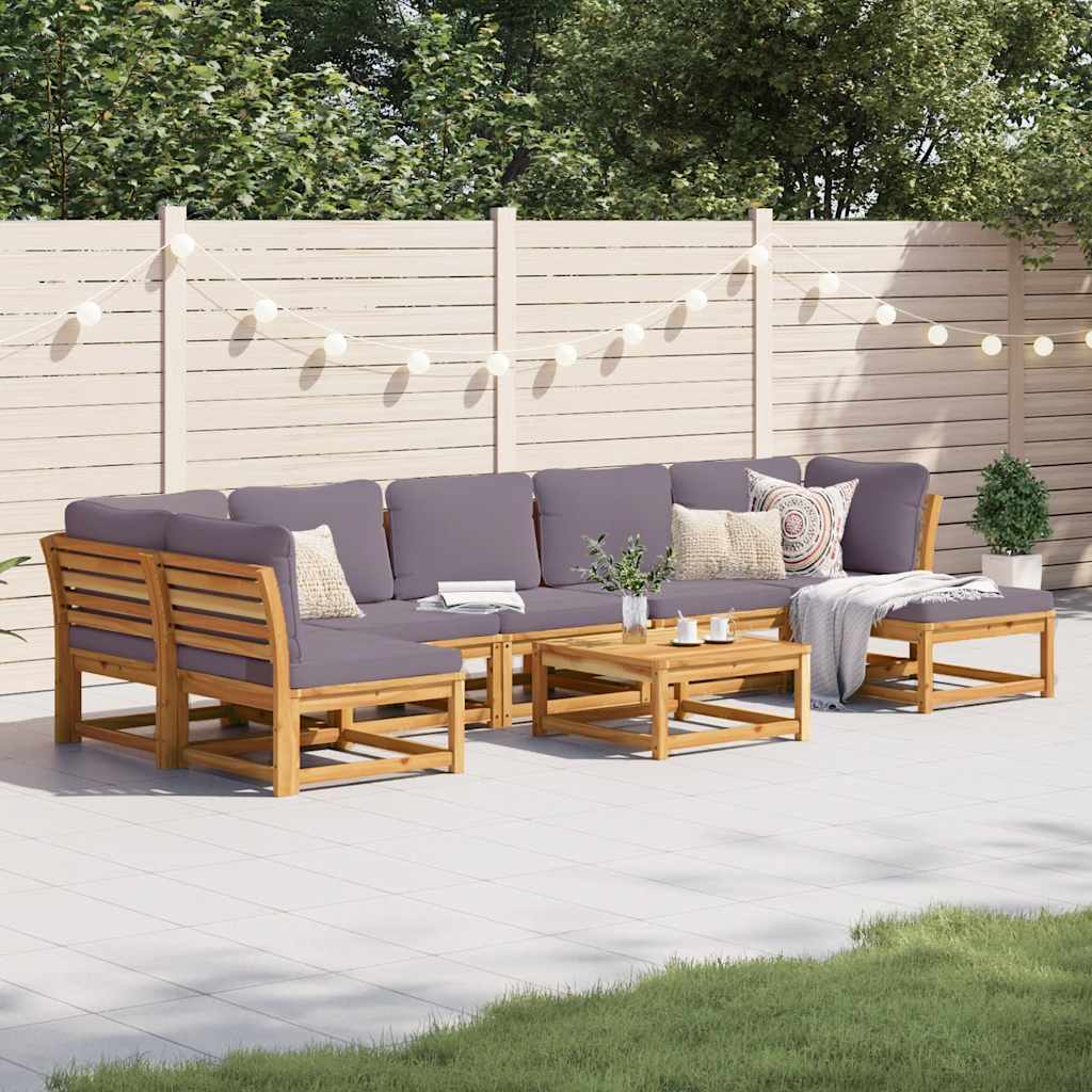 8-tlg. Garten-Lounge-Set mit Kissen Massivholz Akazie
