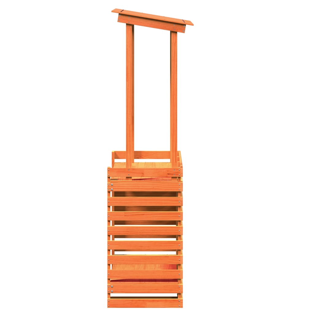 Gartenbar mit Dach Braun 112,5x57x195,5 cm Massivholz Kiefer