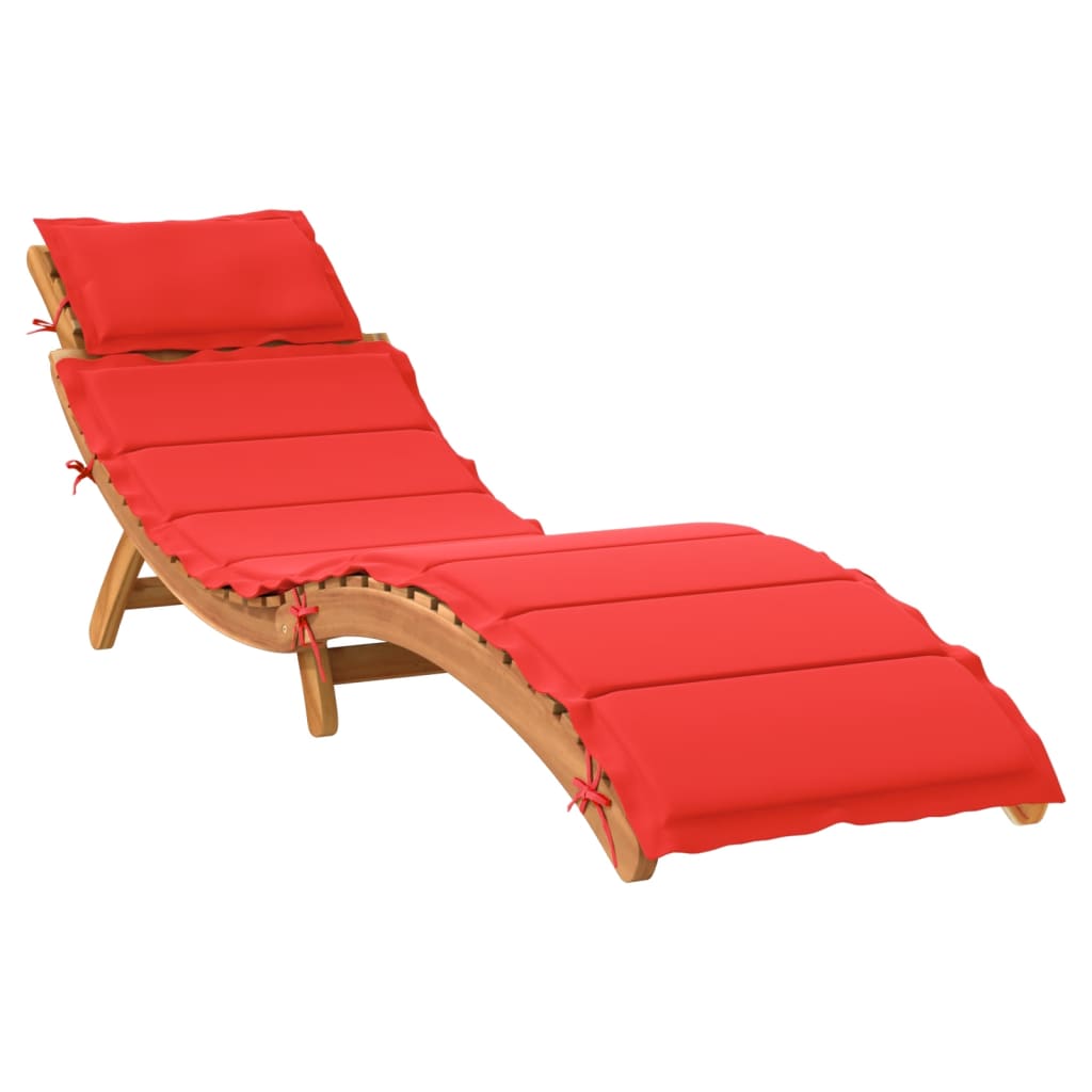 | Sonnenliege | mit Kissen taupe 55 x 184 x 64cm Massivholz Akazie