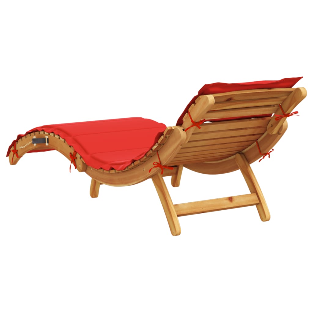 | Sonnenliege | mit Kissen taupe 55 x 184 x 64cm Massivholz Akazie