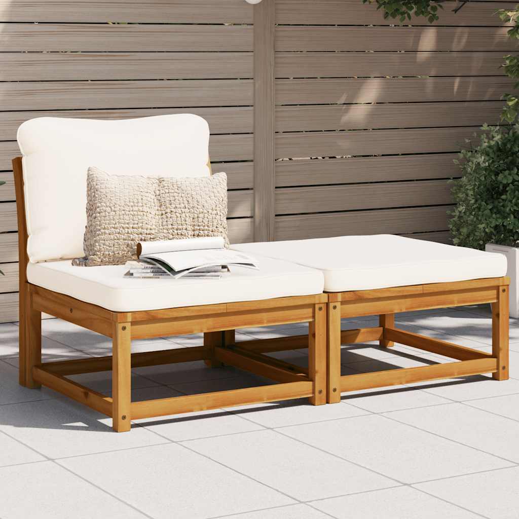 3-tlg. Garten-Lounge-Set mit Kissen Massivholz Akazie