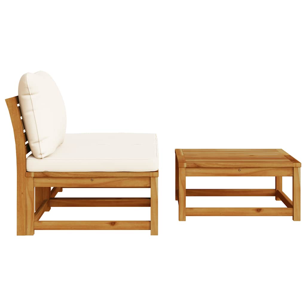 3-tlg. Garten-Lounge-Set mit Kissen Massivholz Akazie