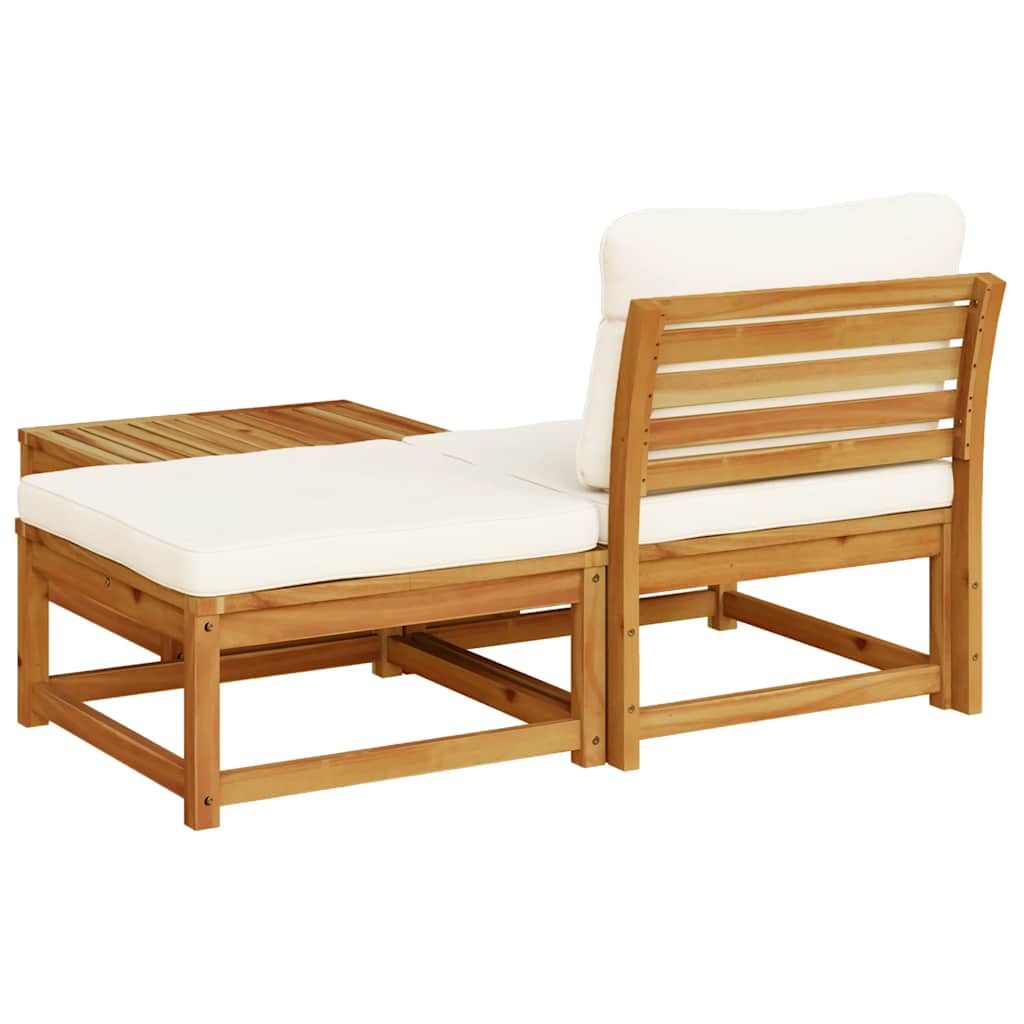 3-tlg. Garten-Lounge-Set mit Kissen Massivholz Akazie