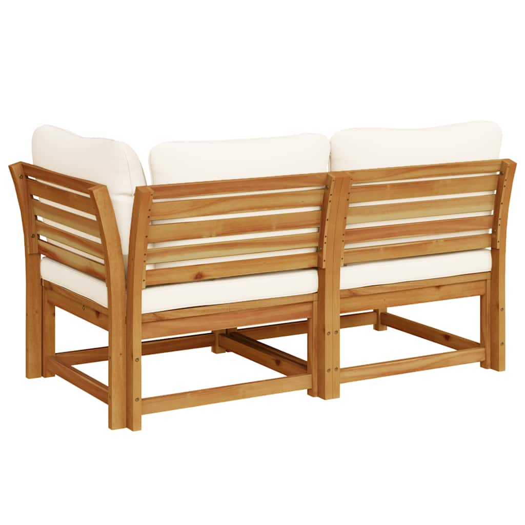 2-tlg. Garten-Lounge-Set mit Kissen Massivholz Akazie