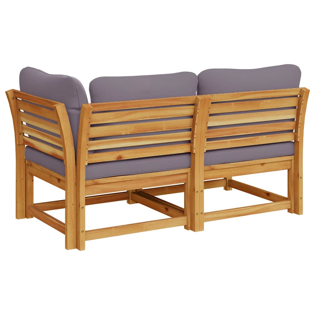 2-tlg. Garten-Lounge-Set mit Kissen Massivholz Akazie