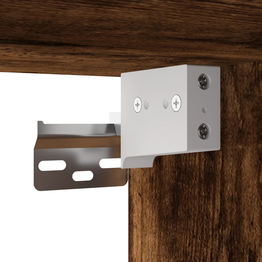 8-tlg. Wohnwand mit LED-Beleuchtung Räuchereiche Holzwerkstoff