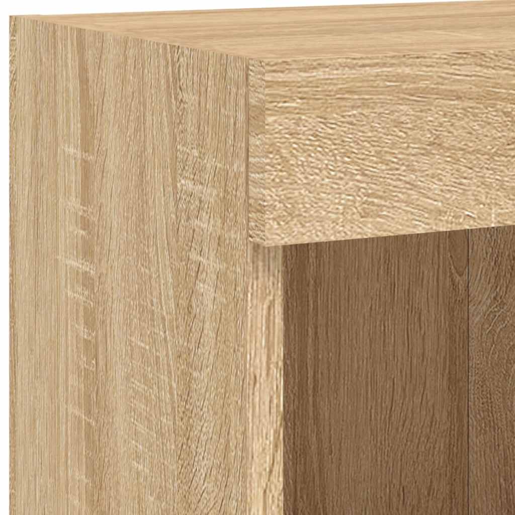 5-tlg. Wohnwand mit LED-Beleuchtung Sonoma-Eiche Holzwerkstoff